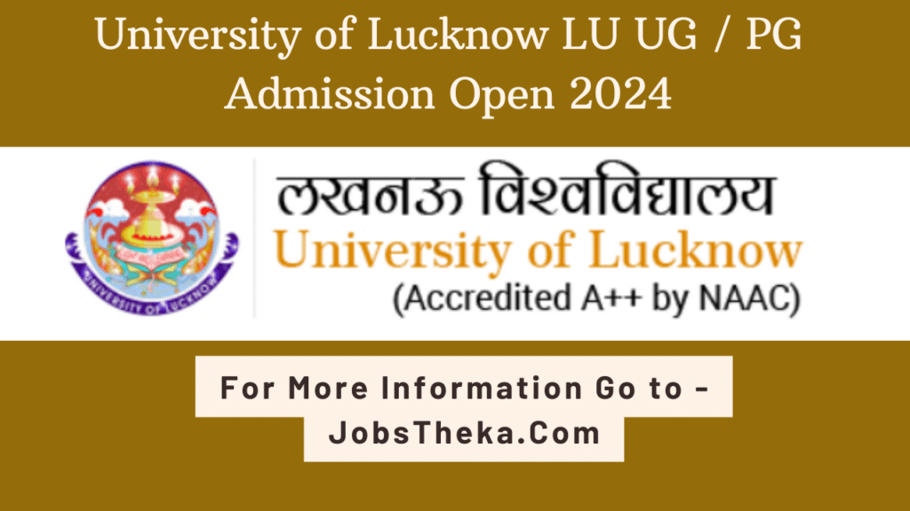 University of Lucknow LU UG / PG Admission Open 2024